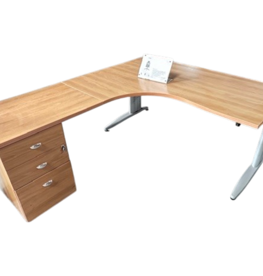 bureau d'angle plateau merisier