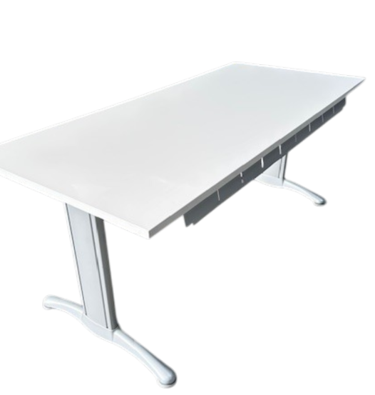 bureau droit blanc 180x80
