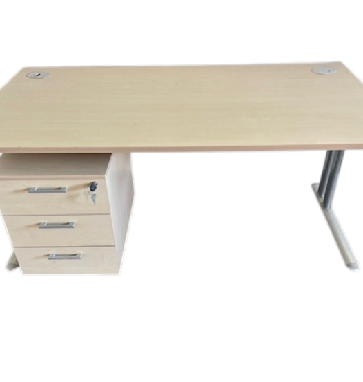 Bureau droit hêtre 160x80