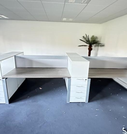 Bureau bench 2 postes 160x80 avec caissons d'occasion