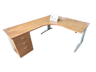 bureau d'angle plateau merisier
