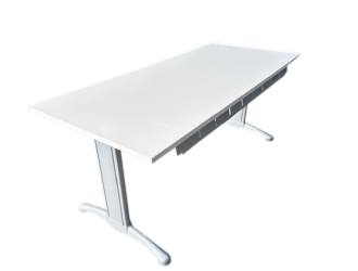bureau droit blanc 180x80