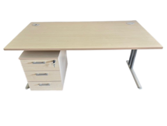 Bureau droit hêtre 160x80