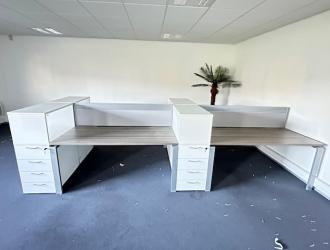 Bureau bench 2 postes 160x80 avec caissons d'occasion